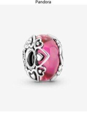 Pandora Reveal Your Love Pink Murano Glass Charm